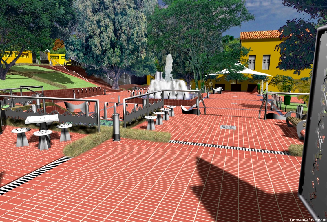 Jardim e Praça da Fonte da Bica. Itaparica, Brasil. 2001